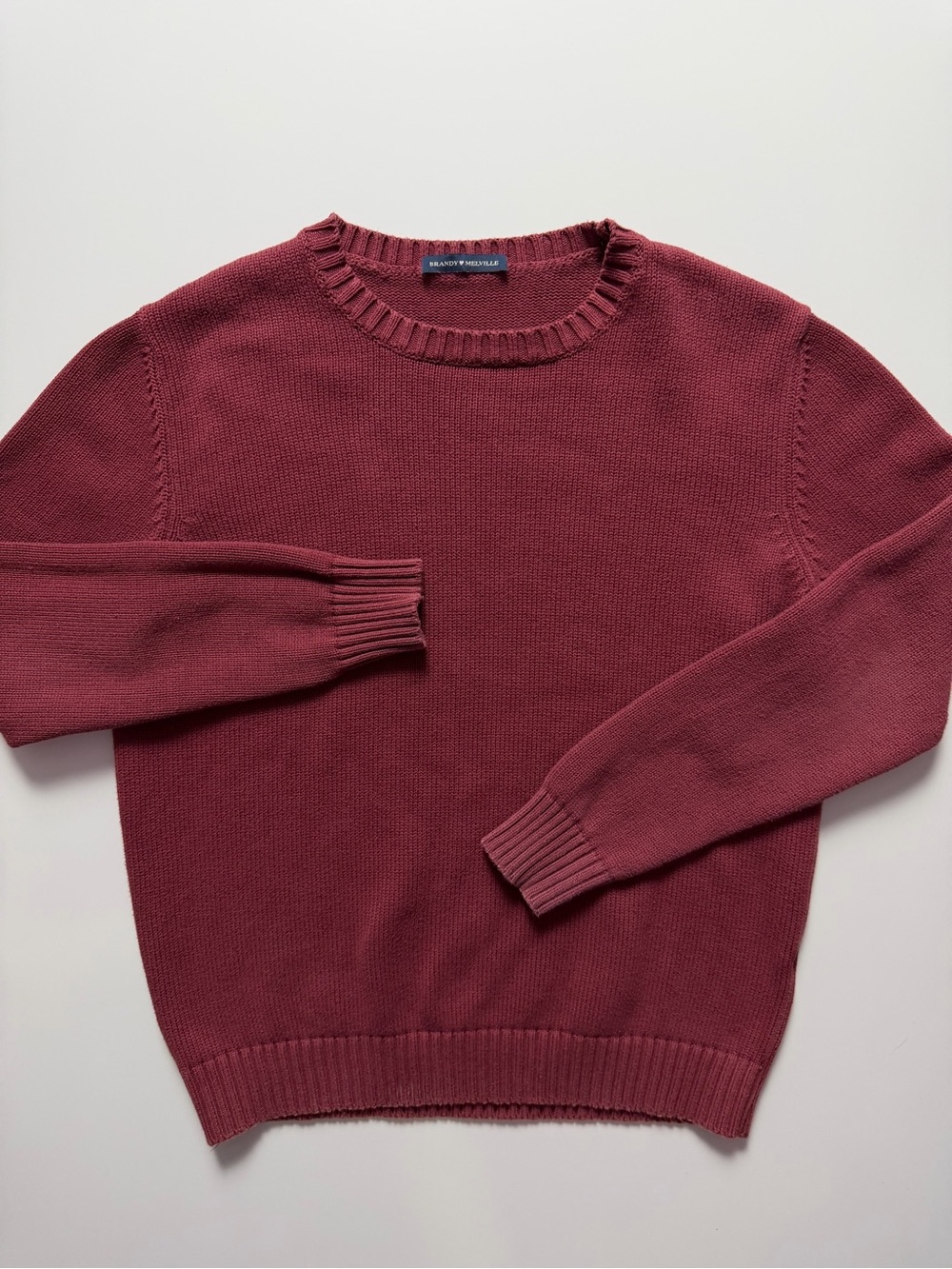 Brandy Melville 100% Cotton Sweater, Red, Size O/S